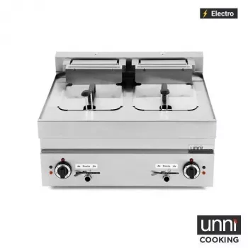 Fritteuse 2x10L 650 LINE – Kaltzone, Ablasshahn