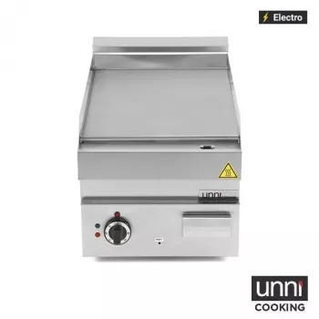 Elektrische Bratplatte E65GP10B-S Edelstahl glatt 100-300°C UNNI-COOKING 650