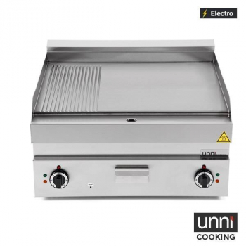Elektrische Bratplatte UNNI-COOKING 650 Serie Edelstahl 1/3 gerillt