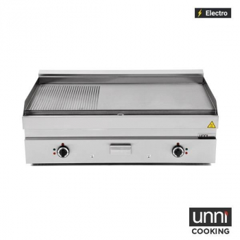 Elektrische Bratplatte E65GP30B-G Edelstahl geriffelt 100-300°C