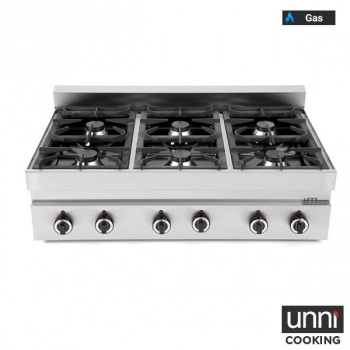 Gaskochfeld G65C6B 650Line – 6,5 kW italienische Brenner, Doppelüberlappungsflamme