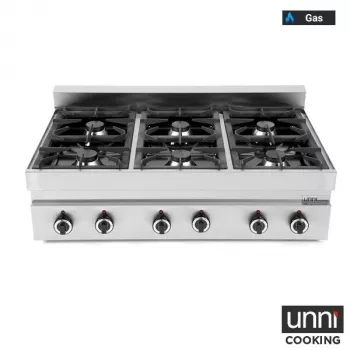 Gaskochfeld G65C6B 650Line – 6,5 kW italienische Brenner, Doppelüberlappungsflamme