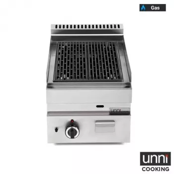 Lavasteingrill UnniCooking 650 LINE Gas Edelstahlbrenner Lavasteine