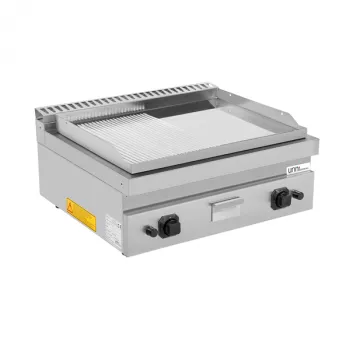 Gas-Grillplatte G70GP20B+GSC halb glatt halb gerillt Chrom