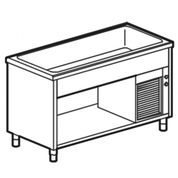 Kühlwannen Element auf offenem Schrank 4x GN 1/1 - Gastrohot