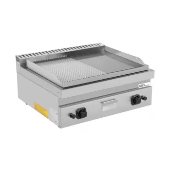 Gas Grillplatte halb glatt halb gerillt Piezozündung