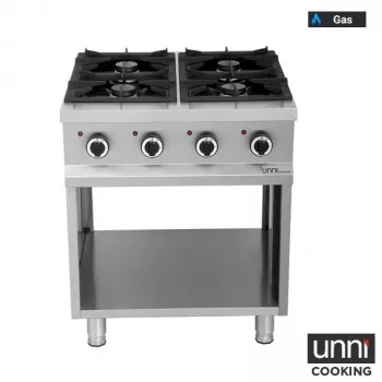 Gasherd OCK-4 mit 6,5 kW italienischen Brennern, Vertikalbrenner