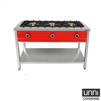 Gasherd PNK-3 – 3x8kW, Ölauffangwanne, für Pfannen bis 400 mm