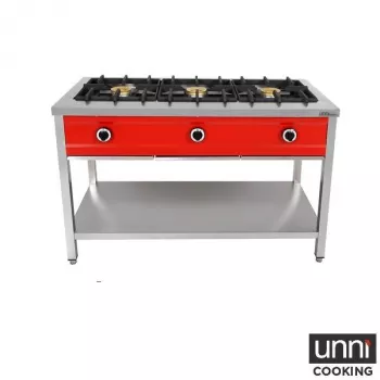 Gasherd PNK-3 – 3x8kW, Ölauffangwanne, für Pfannen bis 400 mm