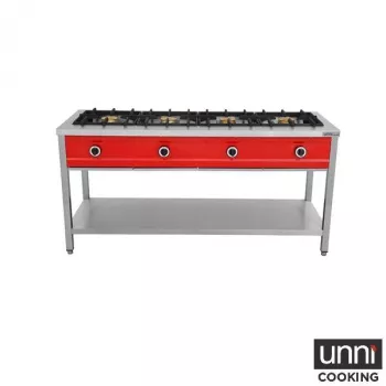 Gasherd PNK-4 – 4x8kW, für Pfannen bis 400 mm, Flammenüberwachung