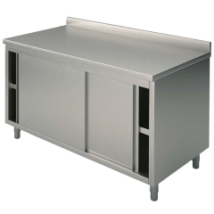 Neutraler Arbeitsschrank Flügeltüren 110x60
