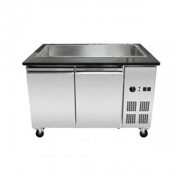 Skyrainbow SNACK-Line Bain-Marie Theke 3× GN 1/1 – Granit Star Galaxy schwarz (ohne Glas), 123×82×85,5 cm