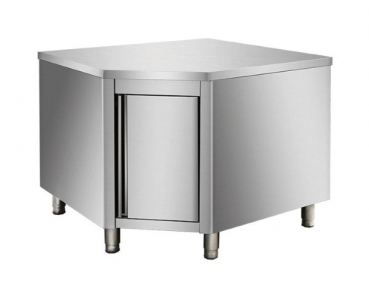 Edelstahl Arbeitsschrank Eckmodul 700er Bautiefe - Gastro Edelstahlmöbel