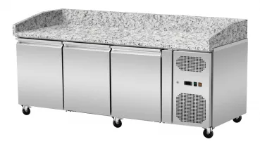 Pizza Kühlthek Granit Rosa Grau 3 Türen 203 x 80 - Gastrohot
