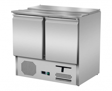 Saladette 2-türig mit Schiebedeckel 2.8c - Kühlvitrine für Gastronomie
