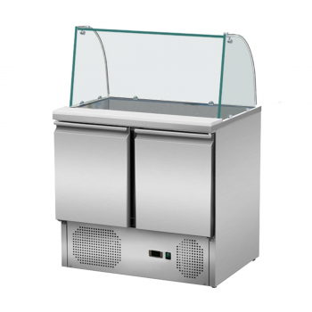 Skyrainbow Saladette 90×70 – 2 Türen, Glas gebogen