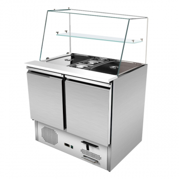 Skyrainbow Saladette 90×70 – 2 Türen, Glas gerade