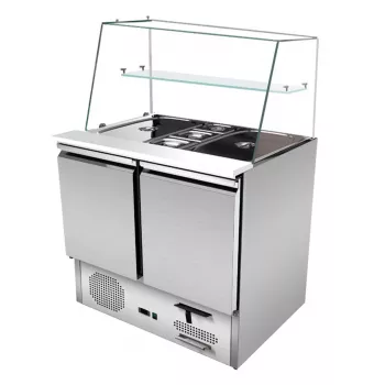 Skyrainbow Saladette 90×70 – 2 Türen, Glas gerade