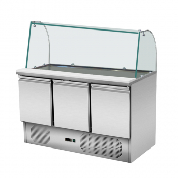 Skyrainbow Saladette 137×70 – 3 Türen, Glas gebogen