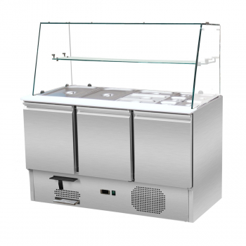 Skyrainbow Saladette 137×70 – 3 Türen, Glas gerade