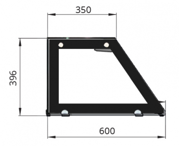 Glasaufsatz kurz – THSAI158/THBM158, Klarglas (schwarz)