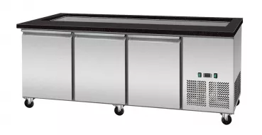 Kühlvitrine 5x GN1/1 Granit Star Galaxy Schwarz - ohne Glasaufbau - 188x82x85.5 - Gastrohot