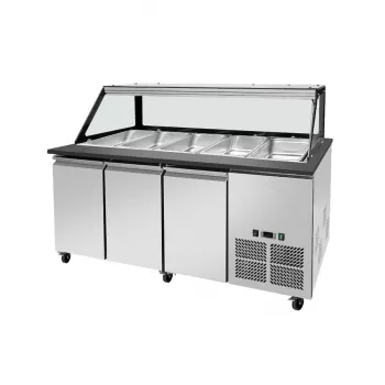 Kalte Theke GN1/1 Granit Star Galaxy schwarz 188x82x85.5 - Gastrohot