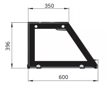 Glasaufsatz kurz – Klarglas gerade mit schwarzem Rand