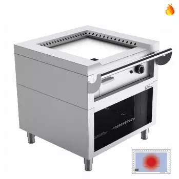 Teppanyaki-Grill Gas 8,5 kW Edelstahl mit Gusseisenbrenner