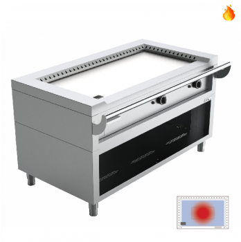 Teppanyaki-Grill Gas 8,5 kW Edelstahl – 20 mm Stahlkochplatte