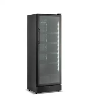 Getränkekühlschrank UNN-450IC 400L Glastür LED Stahl schwarz