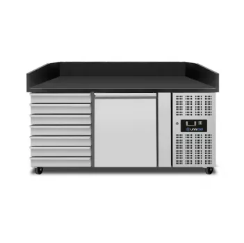 Pizza Abkühltisch 1 Tür 7 Teigschubladen Umluftkühlung