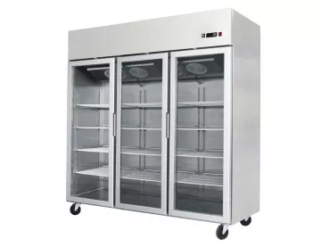 Dreitüriger Glastürtiefkühlschrank