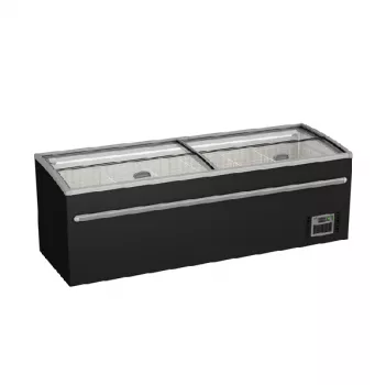 Gefrierschrank 1040L Schwarz – Automatisches Abtauen, Glasdeckel