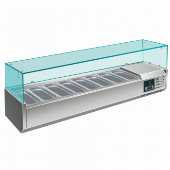 Aufsatzkühlvitrine 8x 1/3 GN | B 1800 x T 395 x H 435 mm