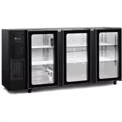 Barkühlschrank 3 Glastüren schwarz | B 2065 x T 565 x H 890