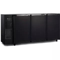 Barkühlschrank 3 Volltüren schwarz | B 2065 x T 565 x H 890