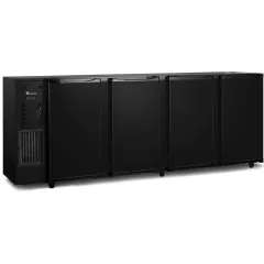 Barkühlschrank 4 Volltüren schwarz | B 2675 x T 565 x H 890