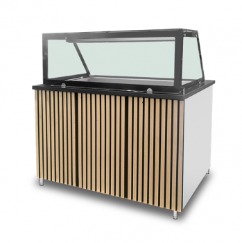 Saladette-Arbeitsplatz Bain-Marie-Theke 3x GN 1/1 Granit 2400W
