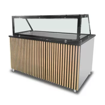 Bain-Marie-Theke 4x GN 1/1 Black Star Galaxy Granit 153x82x85,5 cm