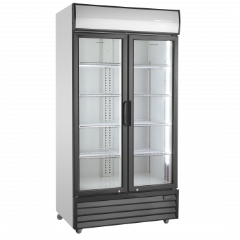 Schwarzer Getränkekühlschrank mit 2 Glastüren