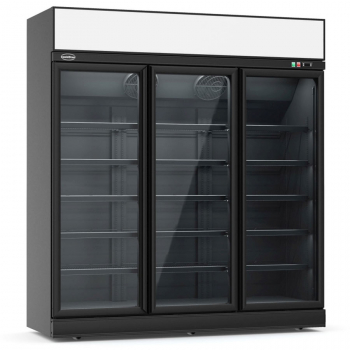 Kühlschrank 3 Glastüren Schwarz INS-1530R-BL - Großer Kühlschrank für die Gastronomie