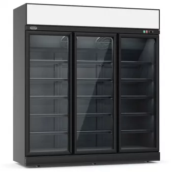 Kühlschrank 3 Glastüren Schwarz Ins-1530R Bl