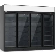 Kühlschrank 4 Glastüren Schwarz Ins-2060R Bl *Transport Auf Anfrage*