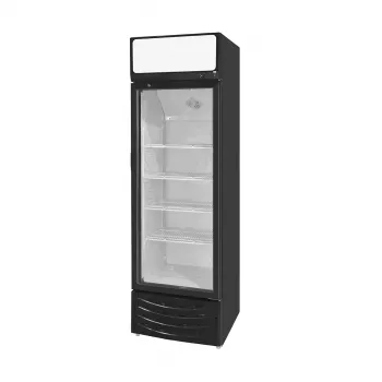 EASYLINE Getränkekühlschrank 300 Liter mit LED-Leuchtaufsatz & Glastür