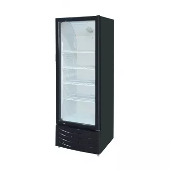 EASYLINE Getränkekühlschrank 300 Liter mit Glastür & LED – Schwarz