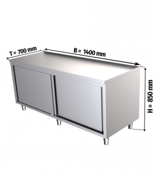 Edelstahl Arbeitsschrank 1400x700x850