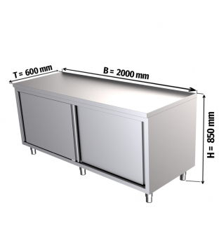Edelstahl Arbeitsschrank 2000x600x850