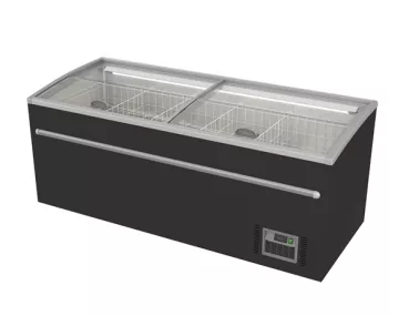Gefriertruhe 850L Schwarz – Supermarkt, Glasdeckel, Automatik