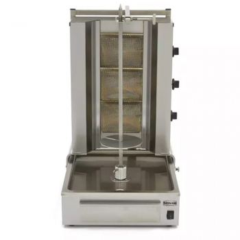 Gas Dönergrill mit 3 Brenner Motor Boden 40 kg - Professioneller Dönergrill für Gastronomie und Imbiss mit leistungsstarken Brennern
